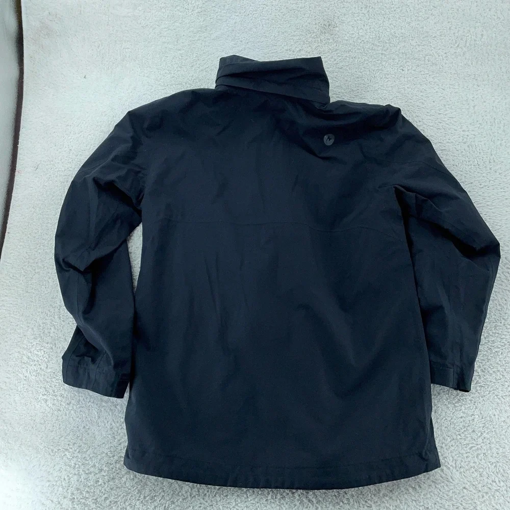 Marmot MemBrain Rain Shell Jacket Mens Medium Black Seam Taped Full Zip NO LINER